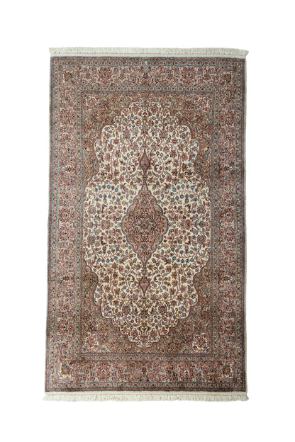Kashan cream selyemszőnyeg, 123x196 cm