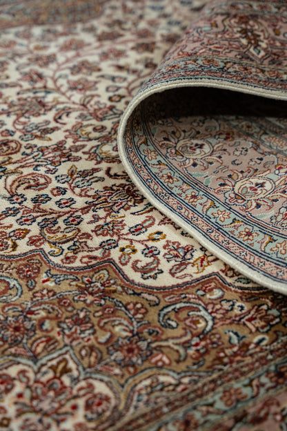 Kashan cream selyemszőnyeg, 123x196 cm