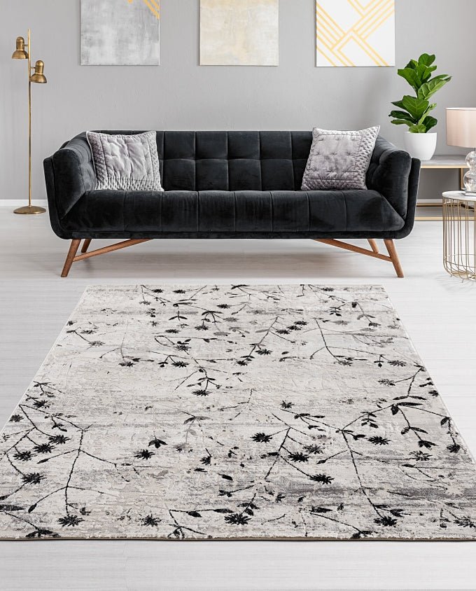 Antea 6626 211 044 blumen schwarz design szőnyeg - Leguan Exclusive - Schöner Wohnen - 80 x 150 cm