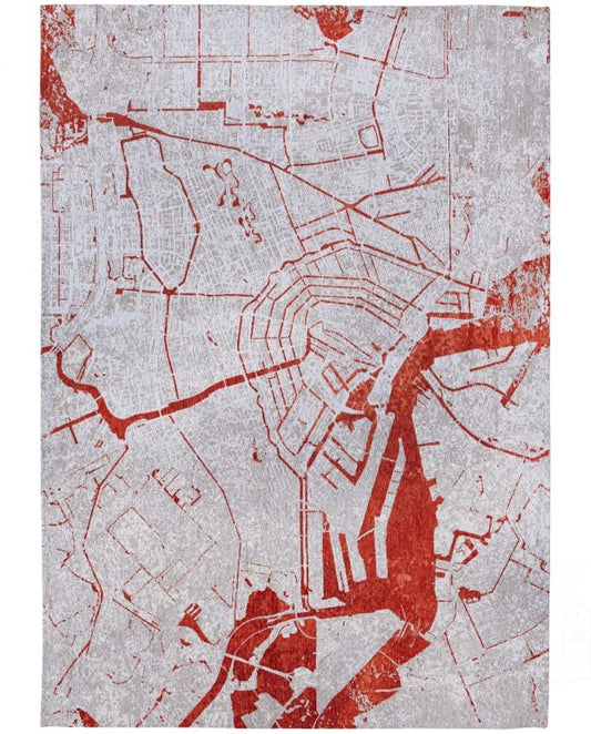 Louis De Poortere Cities Amsterdam - Orange Cut vintage szőnyeg - Leguan Exclusive - Louis De Poortere - 240 cm kör