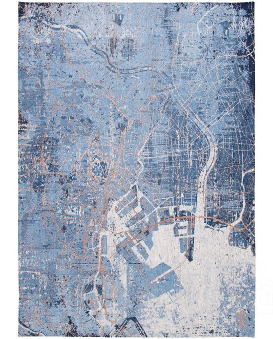 Louis De Poortere Cities Tokyo - Conductive Blue vintage szőnyeg - Leguan Exclusive - Louis De Poortere - 240 x 340 cm