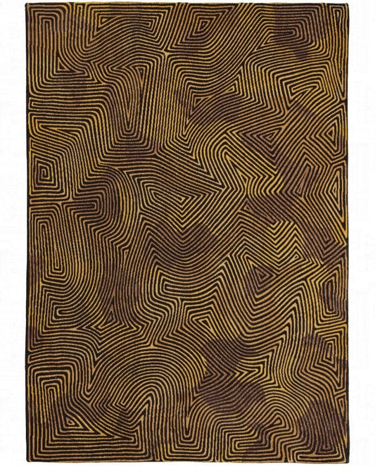 Louis De Poortere Coral 9227 black gold vintage szőnyeg - Leguan Exclusive - Louis De Poortere - 140 cm kör