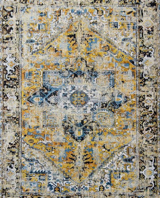 Louis De Poortere Heriz 8704 amir gold vintage szőnyeg - Leguan Exclusive - Louis De Poortere - 140 x 200 cm