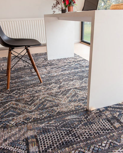 Louis De Poortere Kilim 9113 black rabat vintage szőnyeg - Leguan Exclusive - Louis De Poortere - 140 x 200 cm