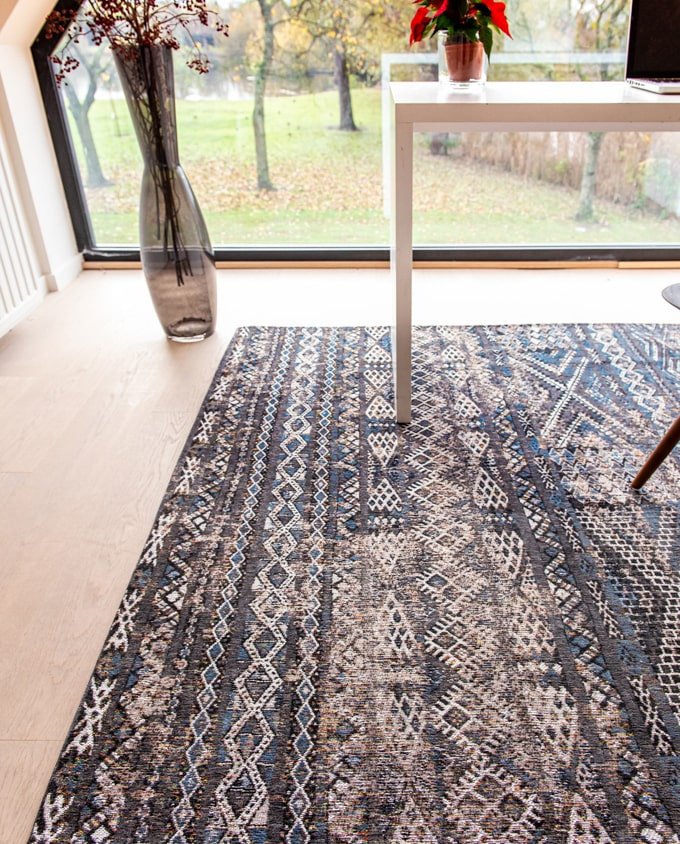 Louis De Poortere Kilim 9113 black rabat vintage szőnyeg - Leguan Exclusive - Louis De Poortere - 140 x 200 cm
