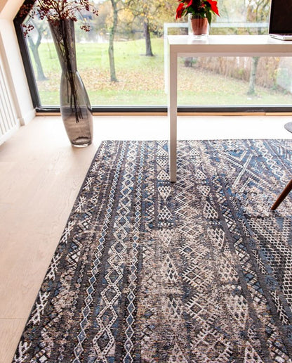 Louis De Poortere Kilim 9113 black rabat vintage szőnyeg - Leguan Exclusive - Louis De Poortere - 140 x 200 cm