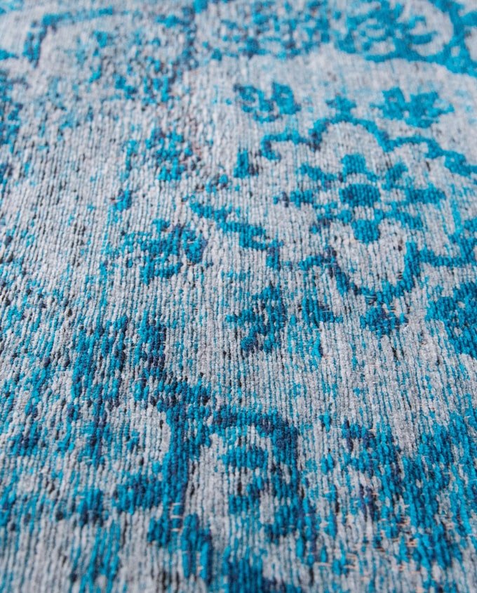Louis De Poortere Medallion 8255 grey turquoise vintage szőnyeg - Leguan Exclusive - Louis De Poortere - 80 x 150 cm