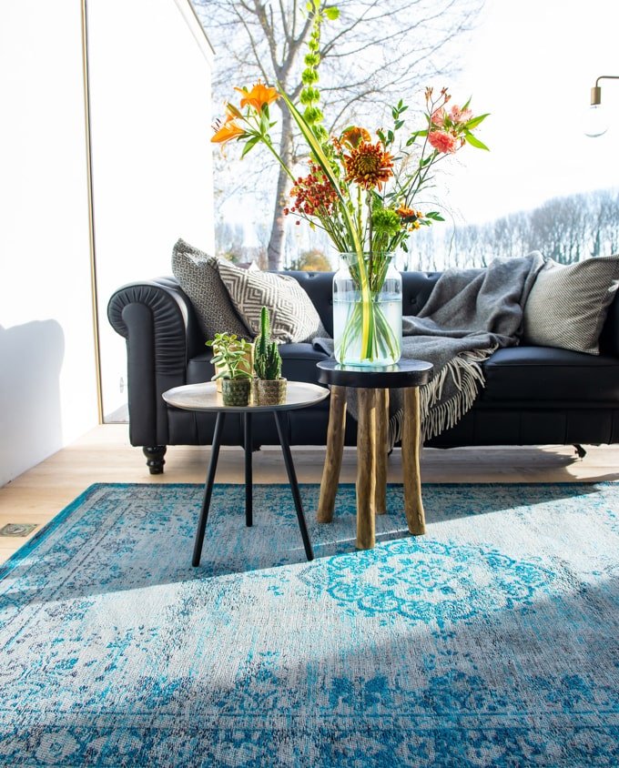 Louis De Poortere Medallion 8255 grey turquoise vintage szőnyeg - Leguan Exclusive - Louis De Poortere - 80 x 150 cm
