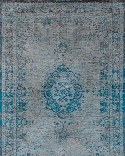 Louis De Poortere Medallion 8255 grey turquoise vintage szőnyeg - Leguan Exclusive - Louis De Poortere - 80 x 150 cm
