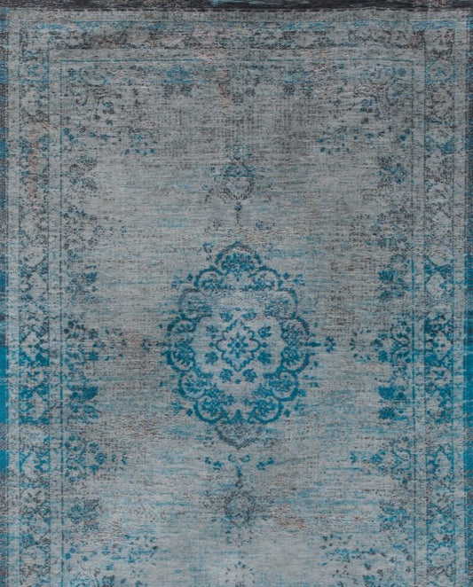 Louis De Poortere Medallion 8255 grey turquoise vintage szőnyeg - Leguan Exclusive - Louis De Poortere - 80 x 150 cm