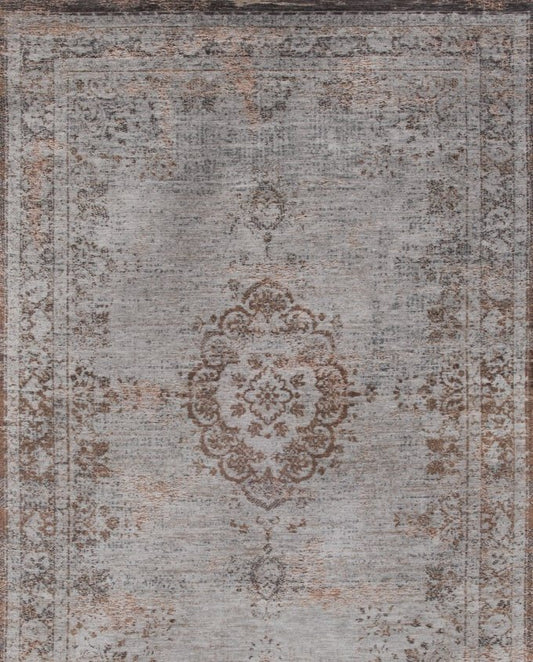Louis De Poortere Medallion 8257 grey ebony vintage szőnyeg - Leguan Exclusive - Louis De Poortere - 80 x 150 cm
