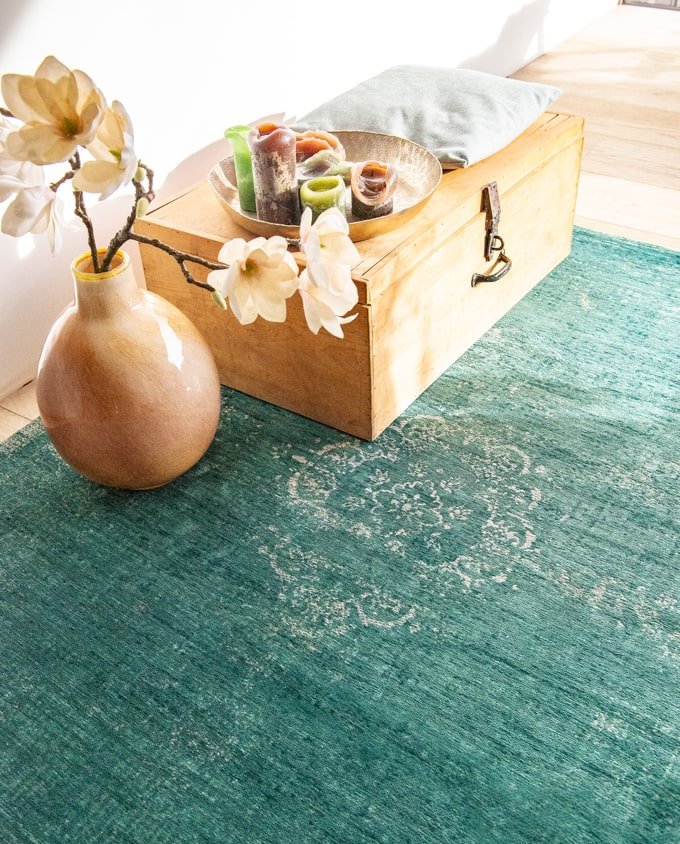 Louis De Poortere Medallion 8258 jade vintage szőnyeg - Leguan Exclusive - Louis De Poortere - 80 x 150 cm