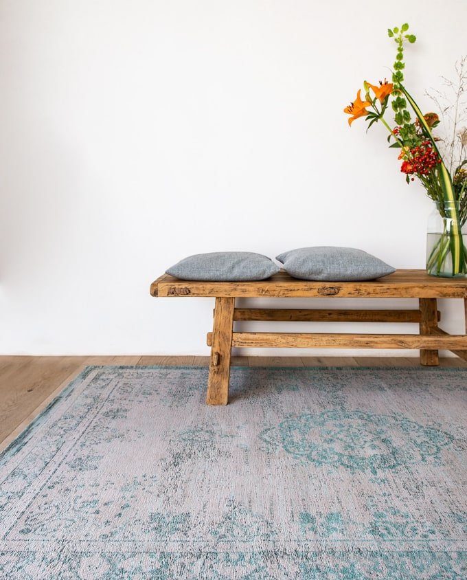 Louis De Poortere Medallion 8259 jade oyster vintage szőnyeg - Leguan Exclusive - Louis De Poortere - 80 x 150 cm