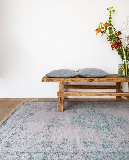 Louis De Poortere Medallion 8259 jade oyster vintage szőnyeg - Leguan Exclusive - Louis De Poortere - 80 x 150 cm