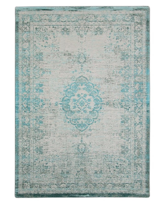 Louis De Poortere Medallion 8259 jade oyster vintage szőnyeg - Leguan Exclusive - Louis De Poortere - 80 x 150 cm