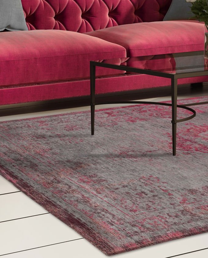 Louis De Poortere Medallion 8261 pink flash vintage szőnyeg - Leguan Exclusive - Louis De Poortere - 80 x 150 cm
