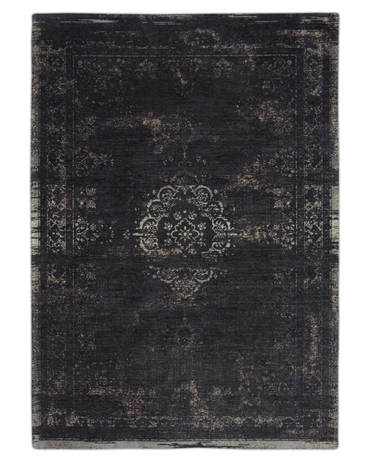 Louis De Poortere Medallion 8263 mineral black vintage szőnyeg - Leguan Exclusive - Louis De Poortere - 80 x 150 cm