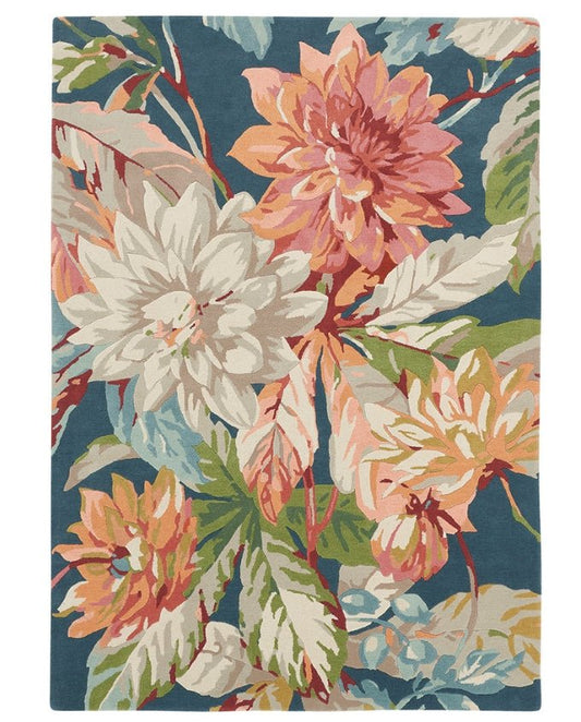 Sanderson Dahlia&Rosephin teal 050608 design szőnyeg - Leguan Exclusive - Sanderson - 250 x 350 cm