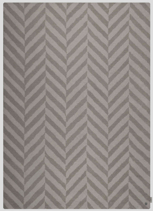 Tom Tailor Country Zigzag Grey kézi tűzött gyapjúszőnyeg - Leguan Exclusive - leguan exclusive - 140 x 200 cm